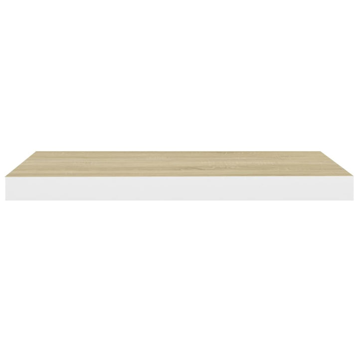 Rafturi Perete Suspendate 4 Buc. Alb/Stejar 60X23,5X3,8 Cm Mdf Culoarea Stejarului Și Alb