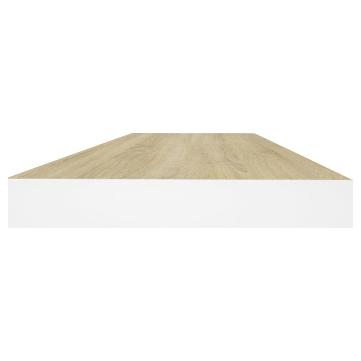 Rafturi Perete Suspendate 4 Buc. Alb/Stejar 60X23,5X3,8 Cm Mdf Culoarea Stejarului Și Alb