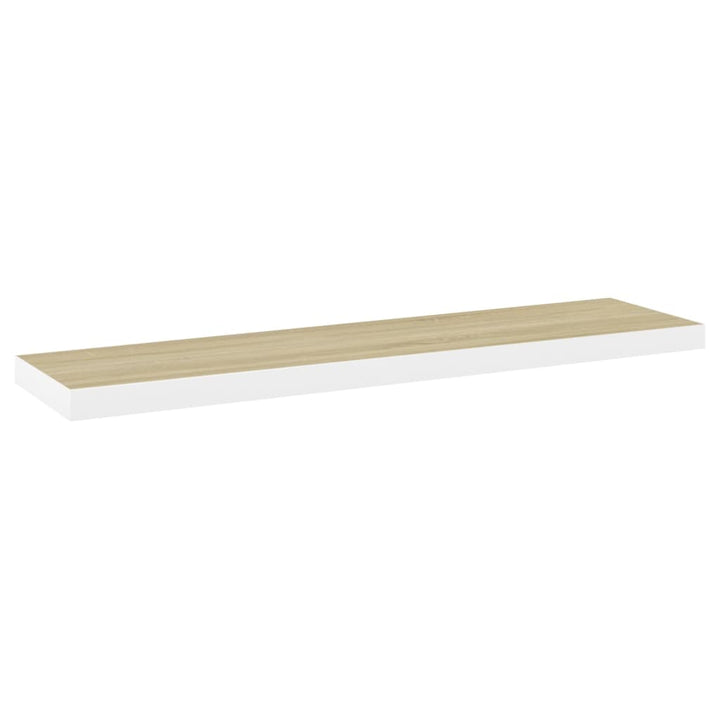 Rafturi Perete Suspendate 2 Buc. Stejar/Alb 120X23,5X3,8 Cm Mdf Culoarea Stejarului Și Alb