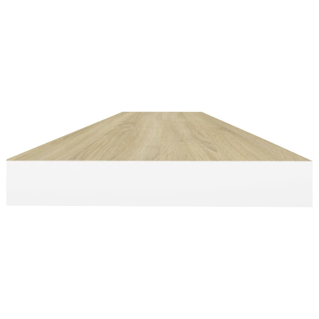 Rafturi Perete Suspendate 2 Buc. Stejar/Alb 120X23,5X3,8 Cm Mdf Culoarea Stejarului Și Alb