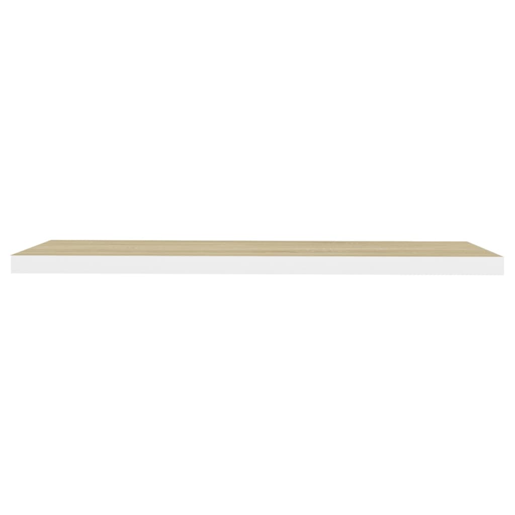 Rafturi Perete Suspendate 2 Buc. Stejar/Alb 120X23,5X3,8 Cm Mdf Culoarea Stejarului Și Alb