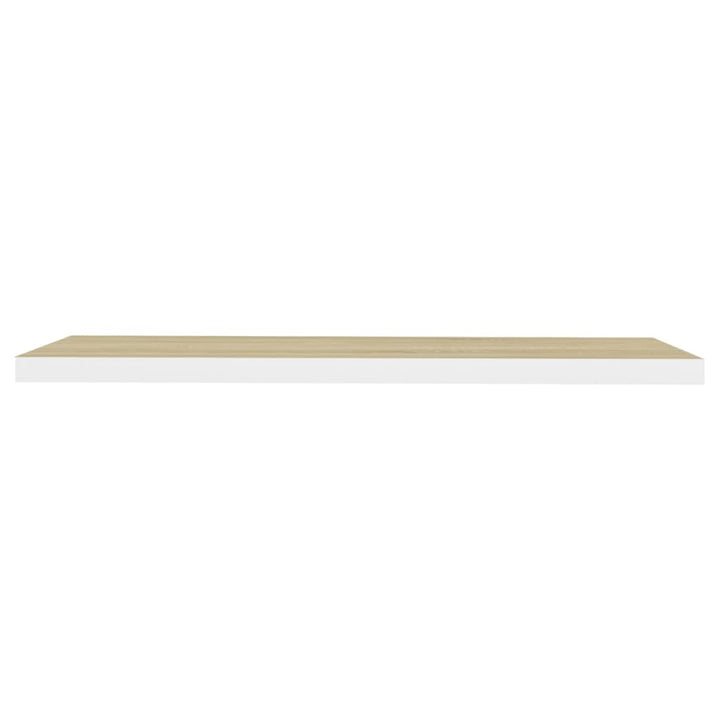 Rafturi Perete Suspendate 2 Buc. Stejar/Alb 120X23,5X3,8 Cm Mdf Culoarea Stejarului Și Alb