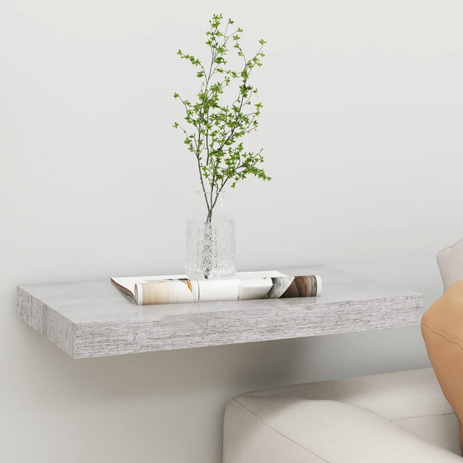 Raft De Perete Suspendat, , 50X23X3,8 Cm, Mdf Gri Beton