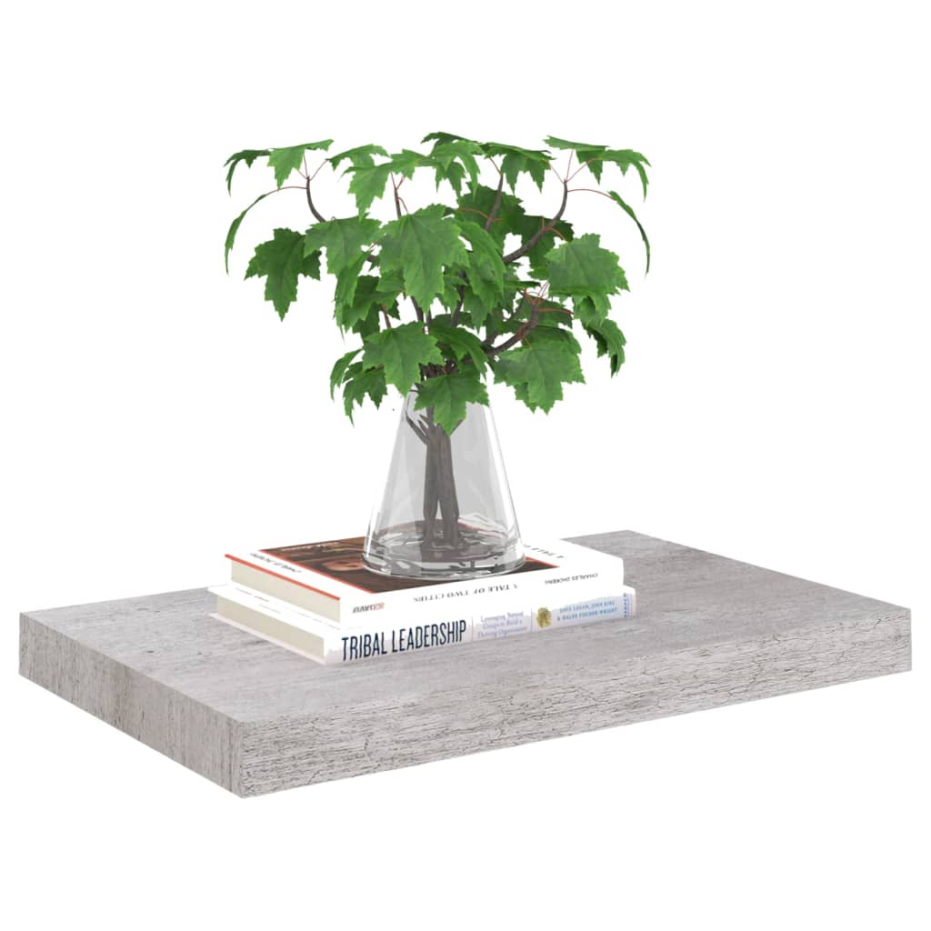 Rafturi Perete Suspendate, 4 Buc., , 50X23X3,8 Cm, Mdf Gri Beton