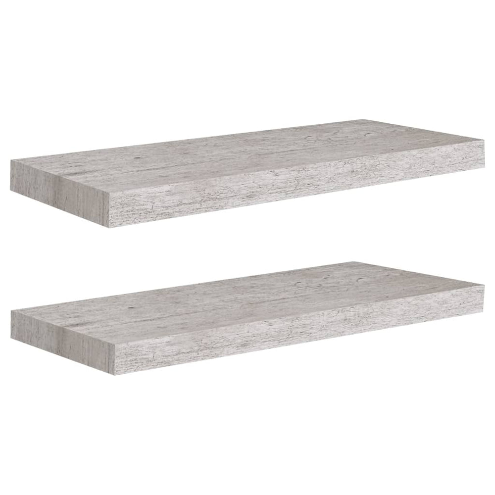 Rafturi Perete Suspendate, 2 Buc., 60X23,5X3,8 Cm Mdf Gri Beton