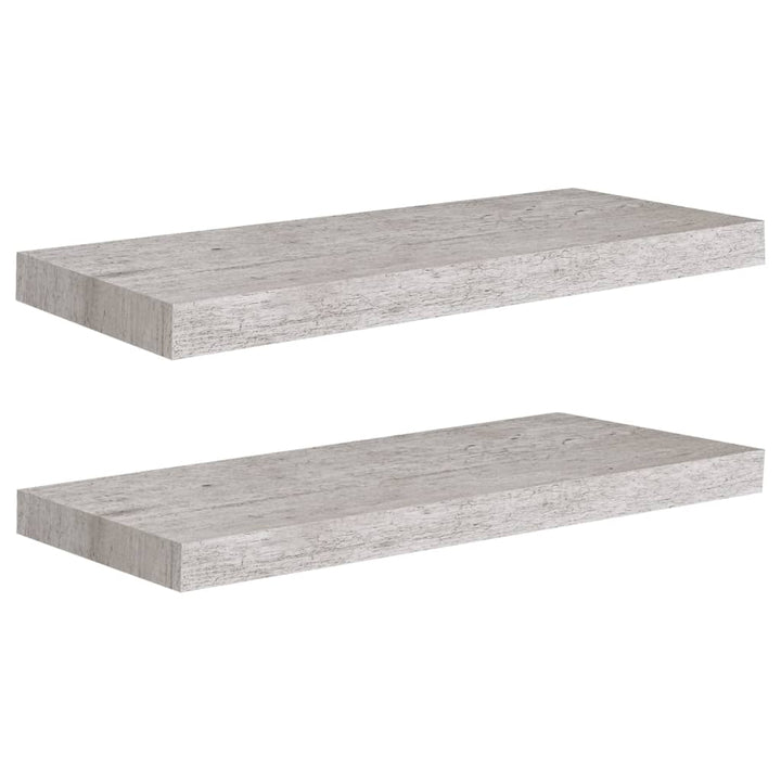 Rafturi Perete Suspendate, 2 Buc., 60X23,5X3,8 Cm Mdf Gri Beton
