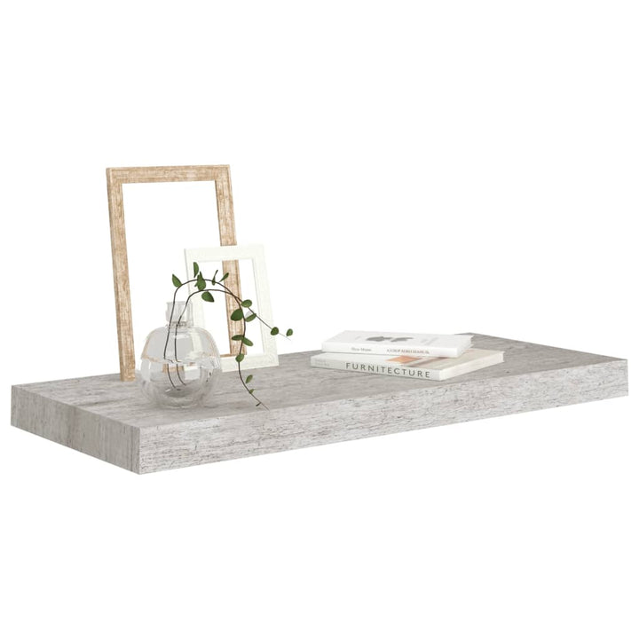 Rafturi Perete Suspendate, 2 Buc., 60X23,5X3,8 Cm Mdf Gri Beton