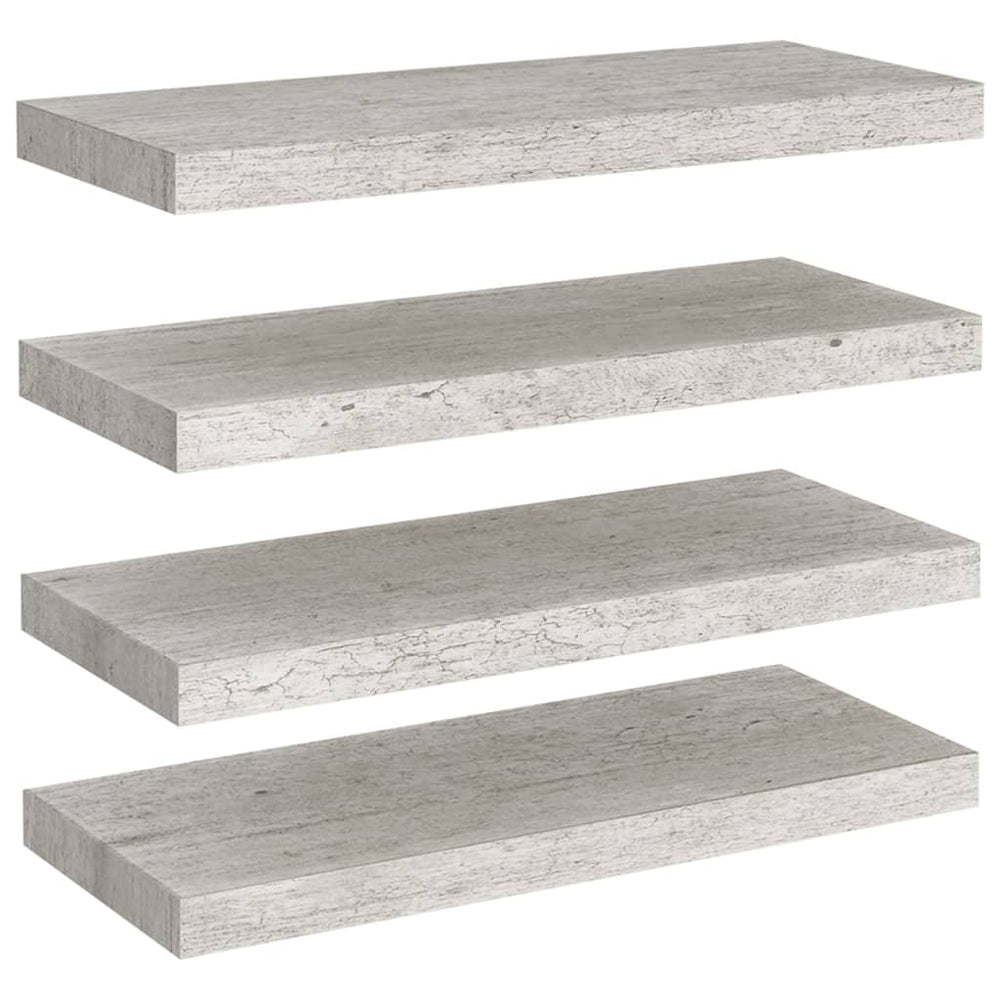 Rafturi De Perete, 4 Buc., , 60X23,5X3,8 Cm, Mdf Gri Beton