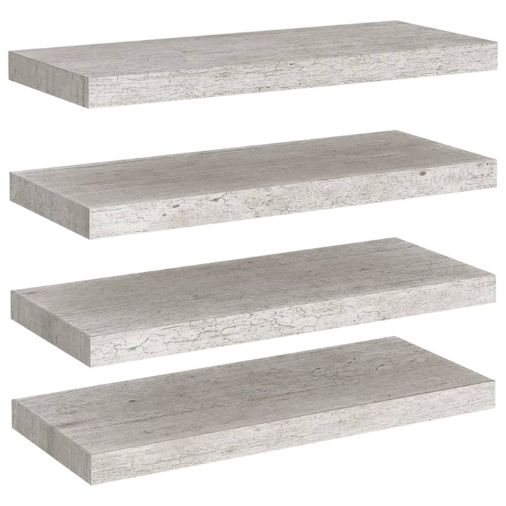 Rafturi De Perete, 4 Buc., , 60X23,5X3,8 Cm, Mdf Gri Beton