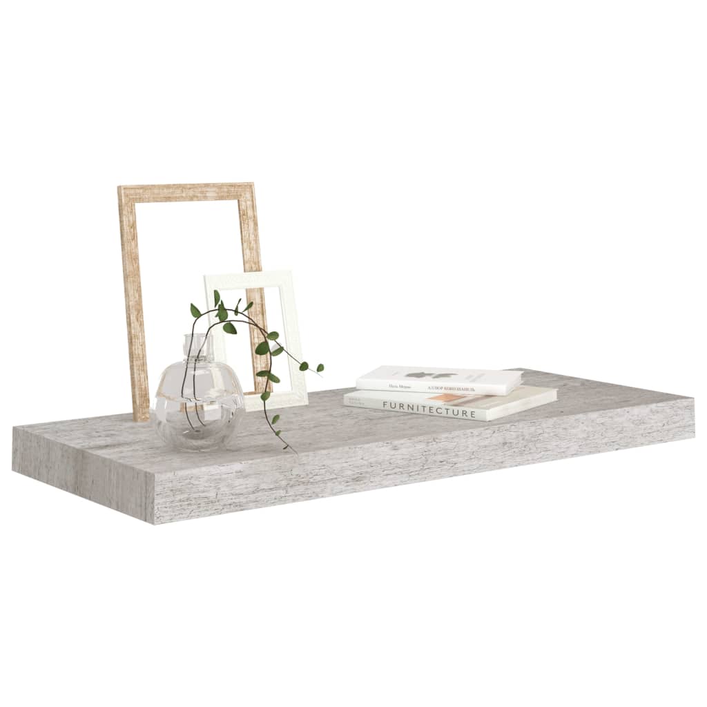 Rafturi De Perete, 4 Buc., , 60X23,5X3,8 Cm, Mdf Gri Beton