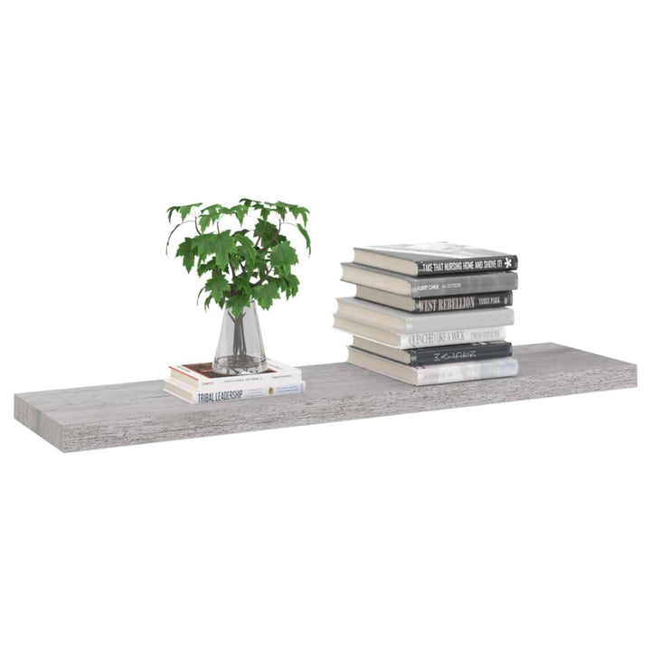 Rafturi Perete Suspendate 2 Buc. 90X23,5X3,8 Cm Mdf Gri Beton