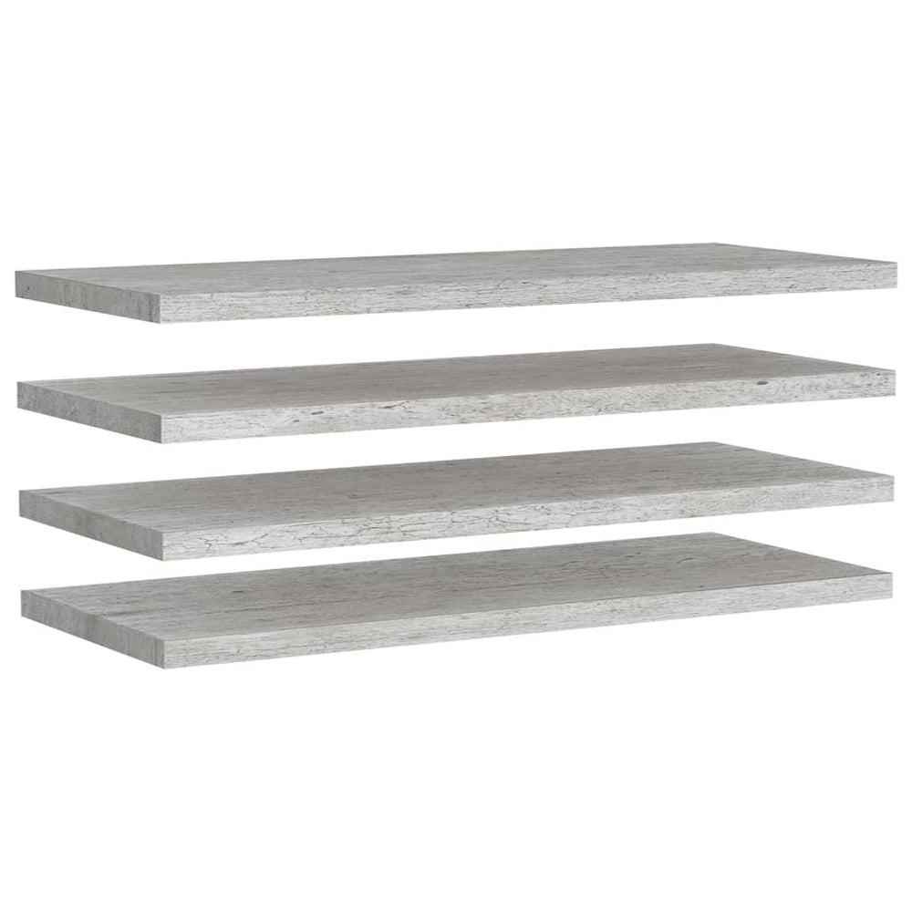 Rafturi Perete Suspendate 4 Buc. 90X23,5X3,8 Cm Mdf Gri Beton
