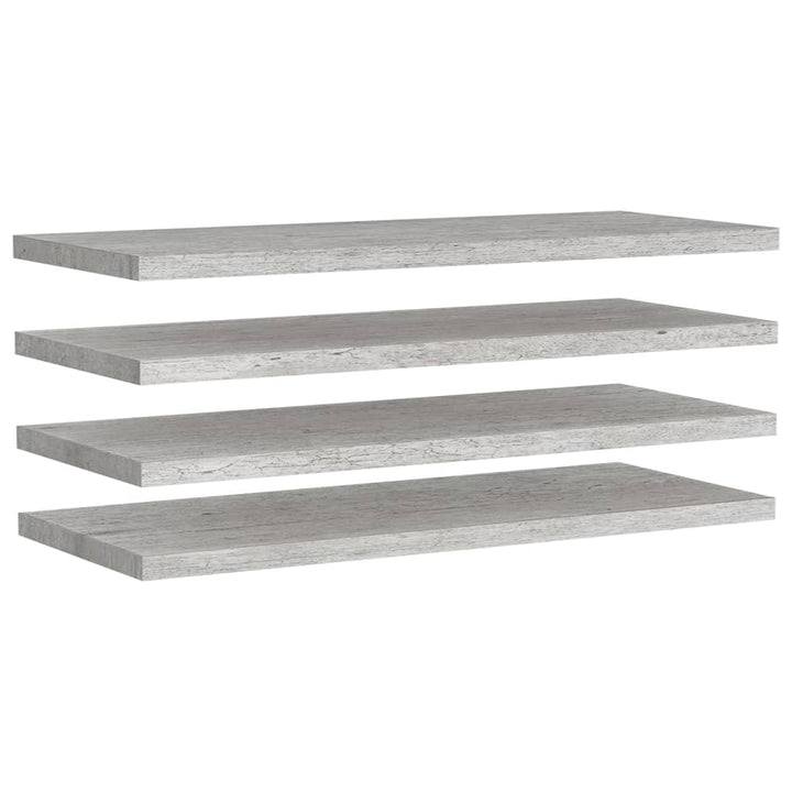 Rafturi Perete Suspendate 4 Buc. 90X23,5X3,8 Cm Mdf Gri Beton