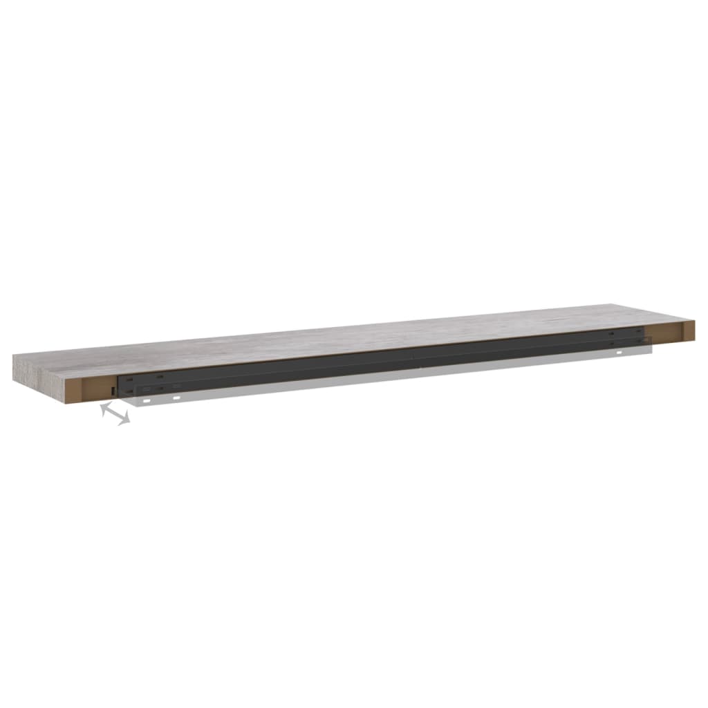 Raft De Perete Suspendat, , 120X23,5X3,8 Cm, Mdf Gri Beton