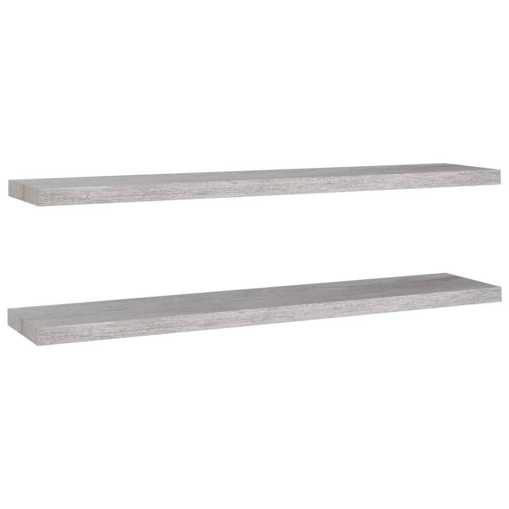 Rafturi Perete Suspendate 2 Buc. 120X23,5X3,8 Cm Mdf Gri Beton