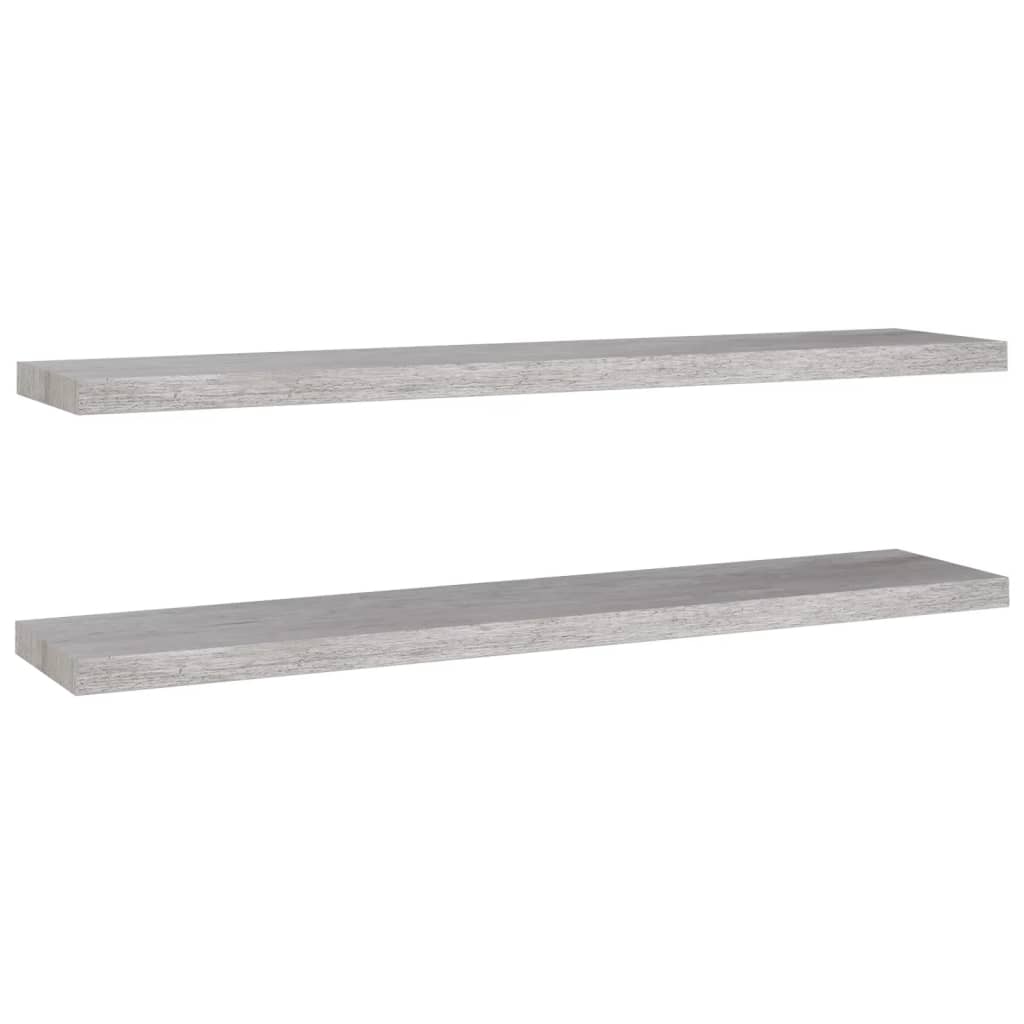 Rafturi Perete Suspendate 2 Buc. 120X23,5X3,8 Cm Mdf Gri Beton