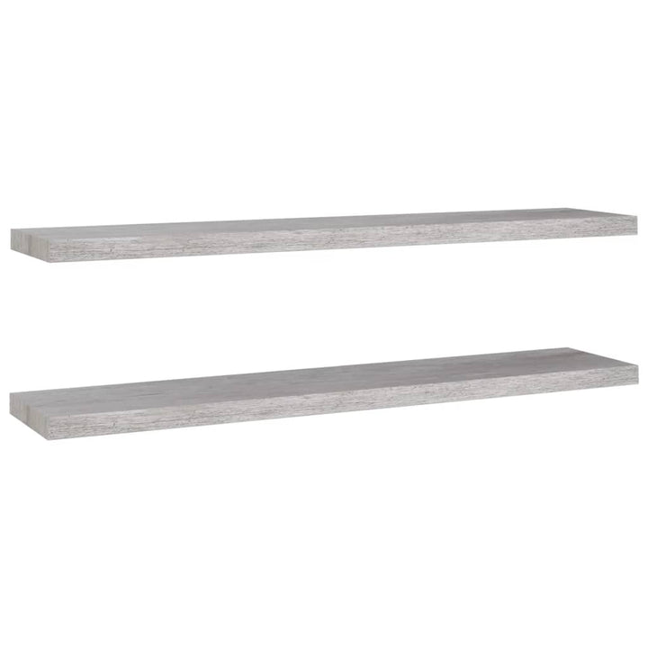 Rafturi Perete Suspendate 2 Buc. 120X23,5X3,8 Cm Mdf Gri Beton