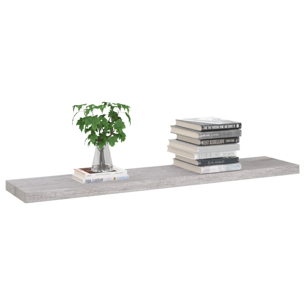 Rafturi Perete Suspendate 2 Buc. 120X23,5X3,8 Cm Mdf Gri Beton