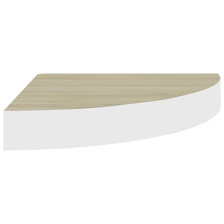 Rafturi De Perete De Colț 4 Buc. Stejar Și Alb 25X25X3,8Cm Mdf Culoarea Stejarului Și Alb