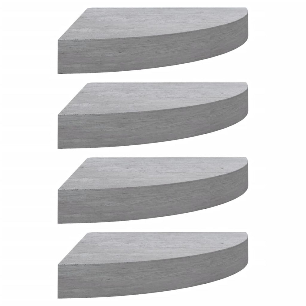 Rafturi De Colț De Perete, 4 Buc., , 25X25X3,8 Cm, Mdf Gri Beton