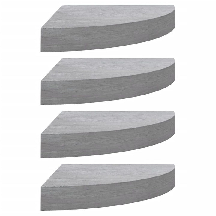 Rafturi De Colț De Perete, 4 Buc., , 25X25X3,8 Cm, Mdf Gri Beton