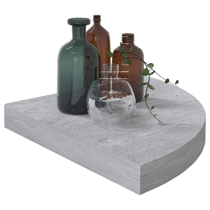 Rafturi De Colț De Perete 2 Buc. 35X35X3,8 Cm Mdf Gri Beton
