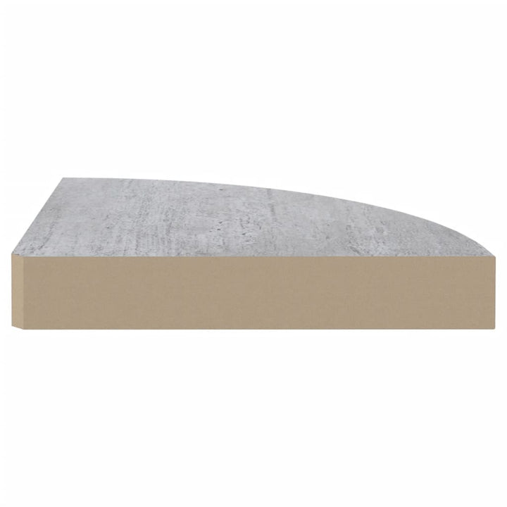Rafturi De Colț De Perete 2 Buc. 35X35X3,8 Cm Mdf Gri Beton