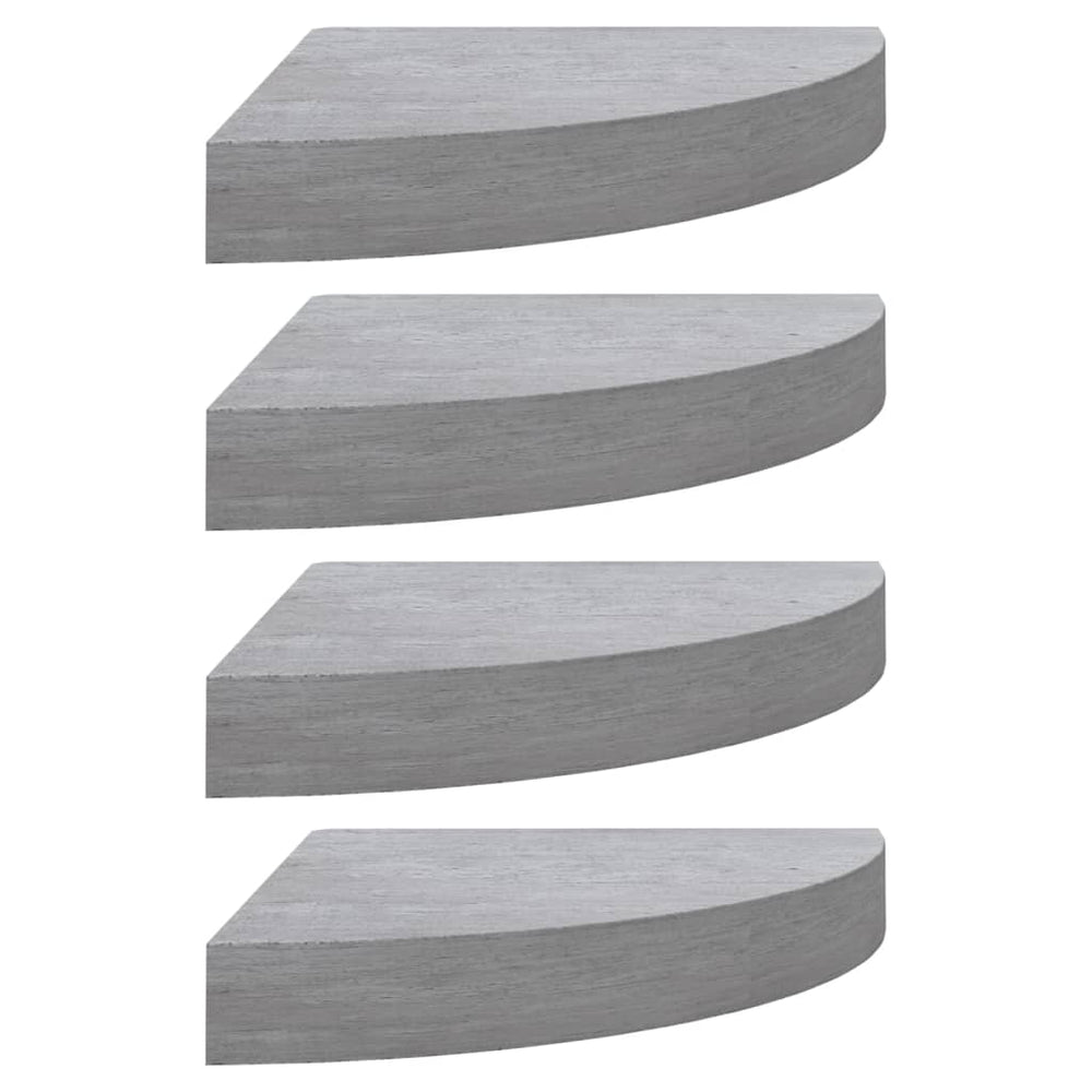 Rafturi De Colț De Perete 4 Buc. 35X35X3,8 Cm Mdf Gri Beton