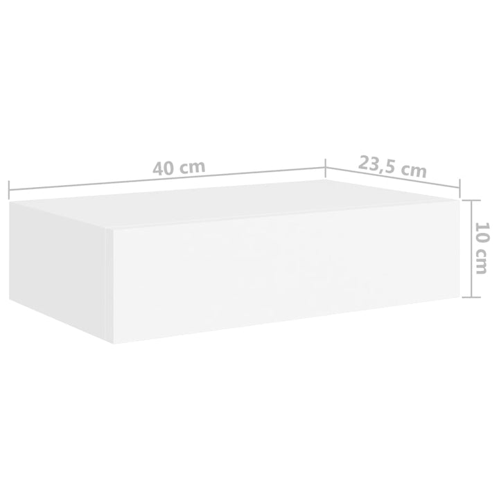 Raft De Perete Cu Sertar, , 40X23,5X10 Cm, Mdf Alb
