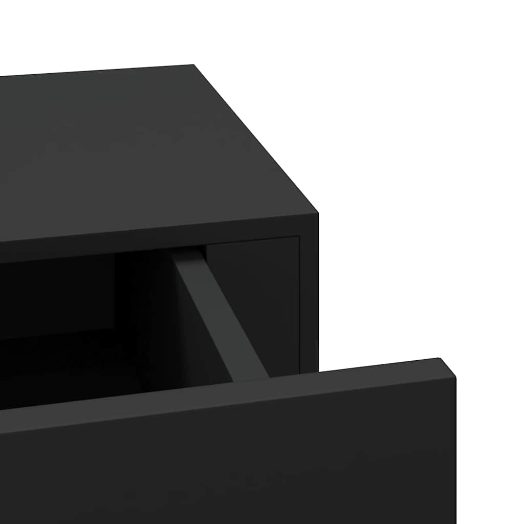 Dulap De Perete Cu Sertare, 2 Buc., , 40X23,5X10 Cm, Mdf Negru