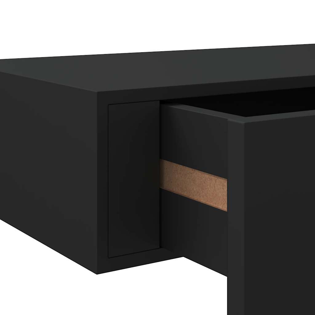 Dulap De Perete Cu Sertare, 2 Buc., , 40X23,5X10 Cm, Mdf Negru
