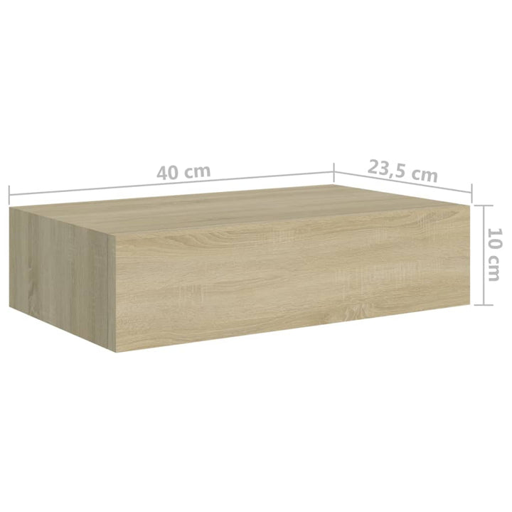 Dulapuri De Perete Cu Sertar, 2 Buc., , 40X23,5X10 Cm Mdf Stejar