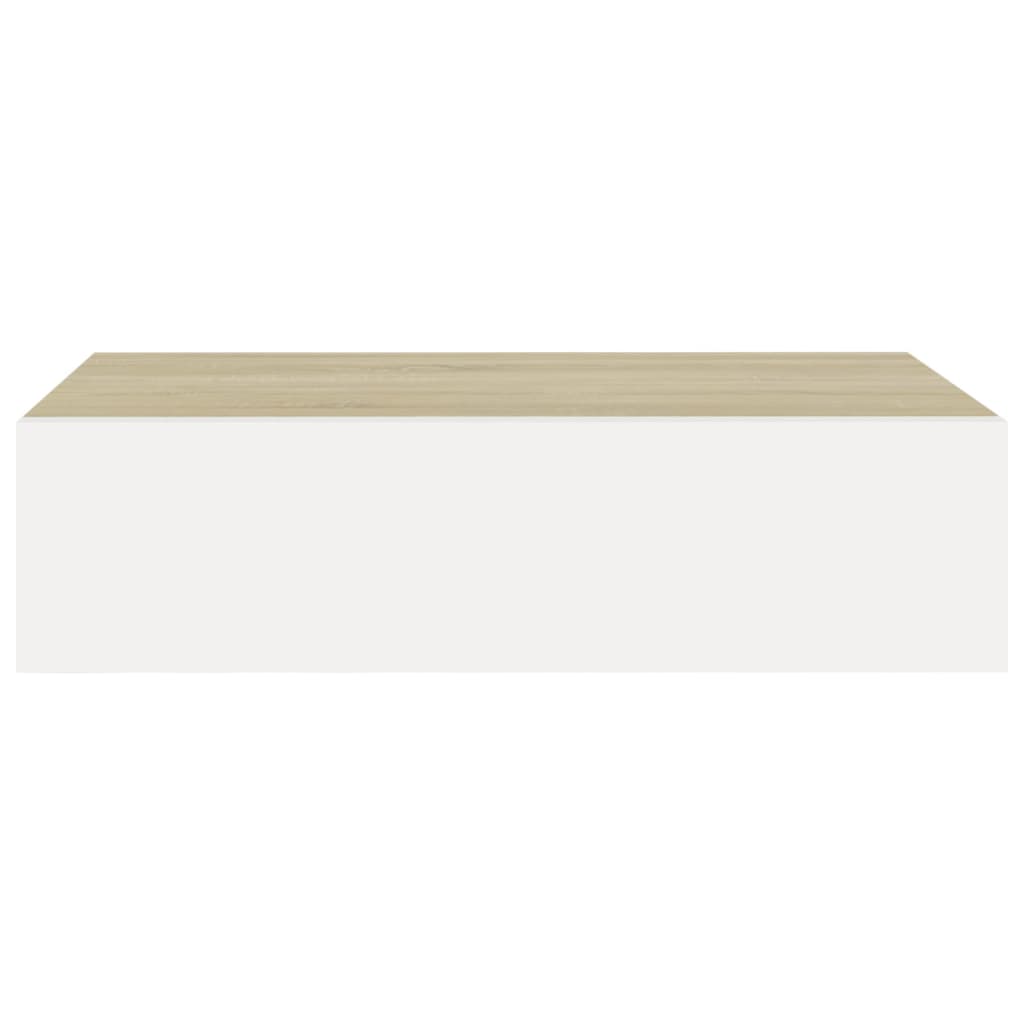 Dulap De Perete Cu Sertar, Alb Și Stejar, 40X23,5X10 Cm, Mdf Culoarea Stejarului Și Alb