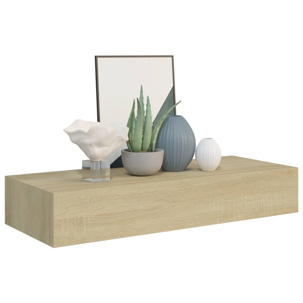 Dulapuri De Perete Cu Sertare 2 Buc. 60X23,5X10 Cm Mdf Stejar