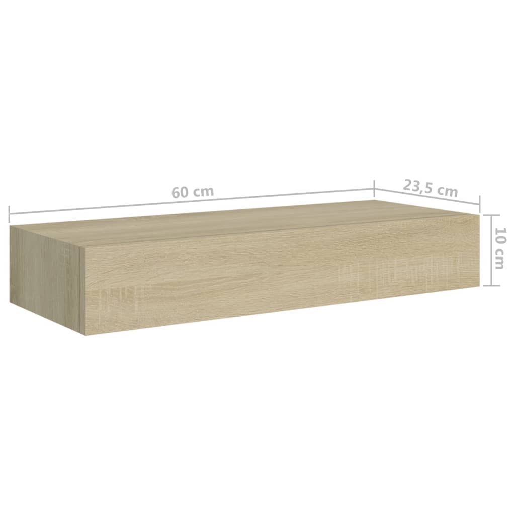 Dulapuri De Perete Cu Sertare 2 Buc. 60X23,5X10 Cm Mdf Stejar