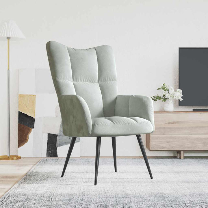 Scaun De Relaxare Cu Taburet, , Catifea