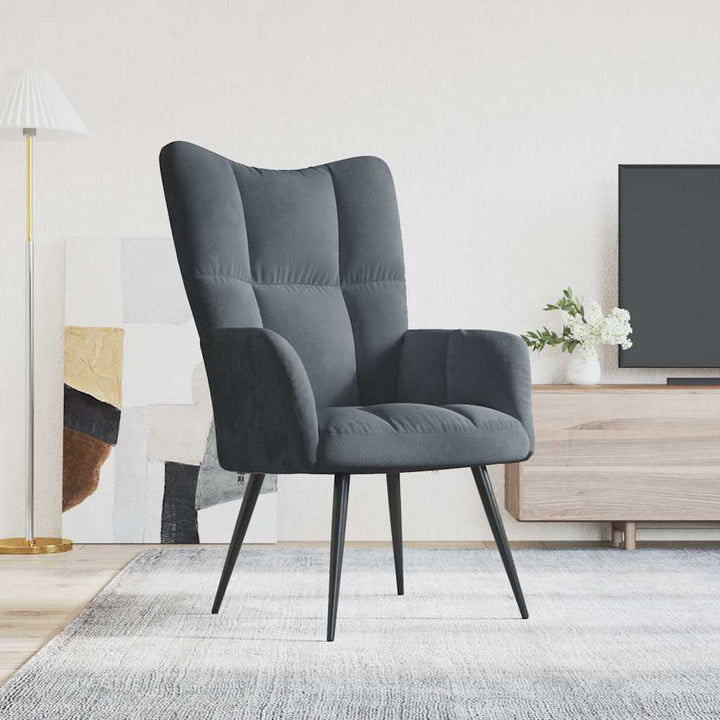Scaun De Relaxare Cu Taburet, , Catifea