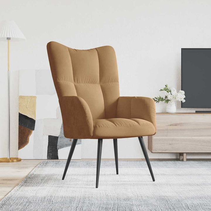 Scaun De Relaxare Cu Taburet, , Catifea