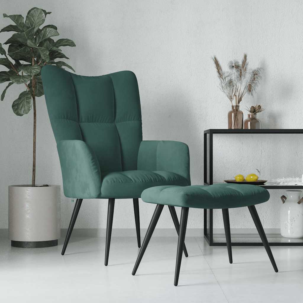 Scaun De Relaxare Cu Taburet, , Catifea