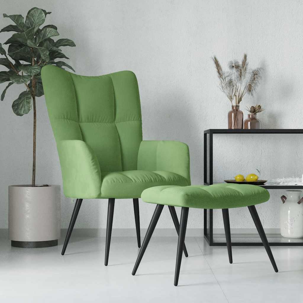 Scaun De Relaxare Cu Taburet, , Catifea