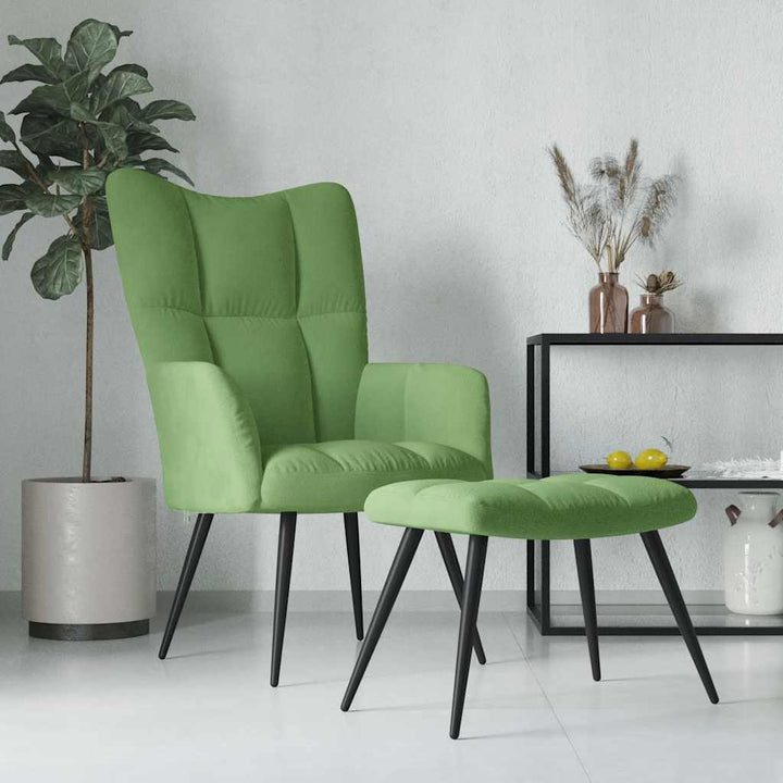 Scaun De Relaxare Cu Taburet, , Catifea