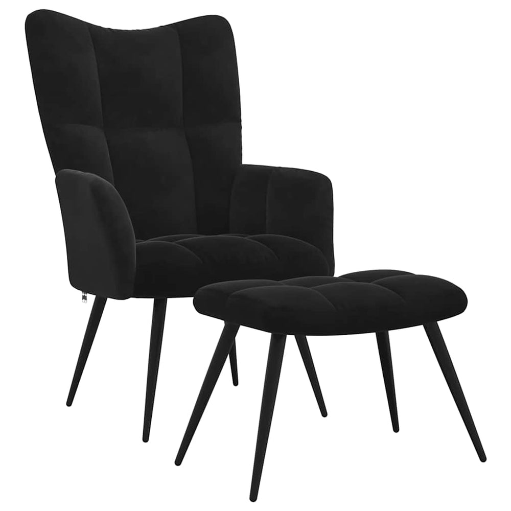 Scaun De Relaxare Cu Taburet, , Catifea