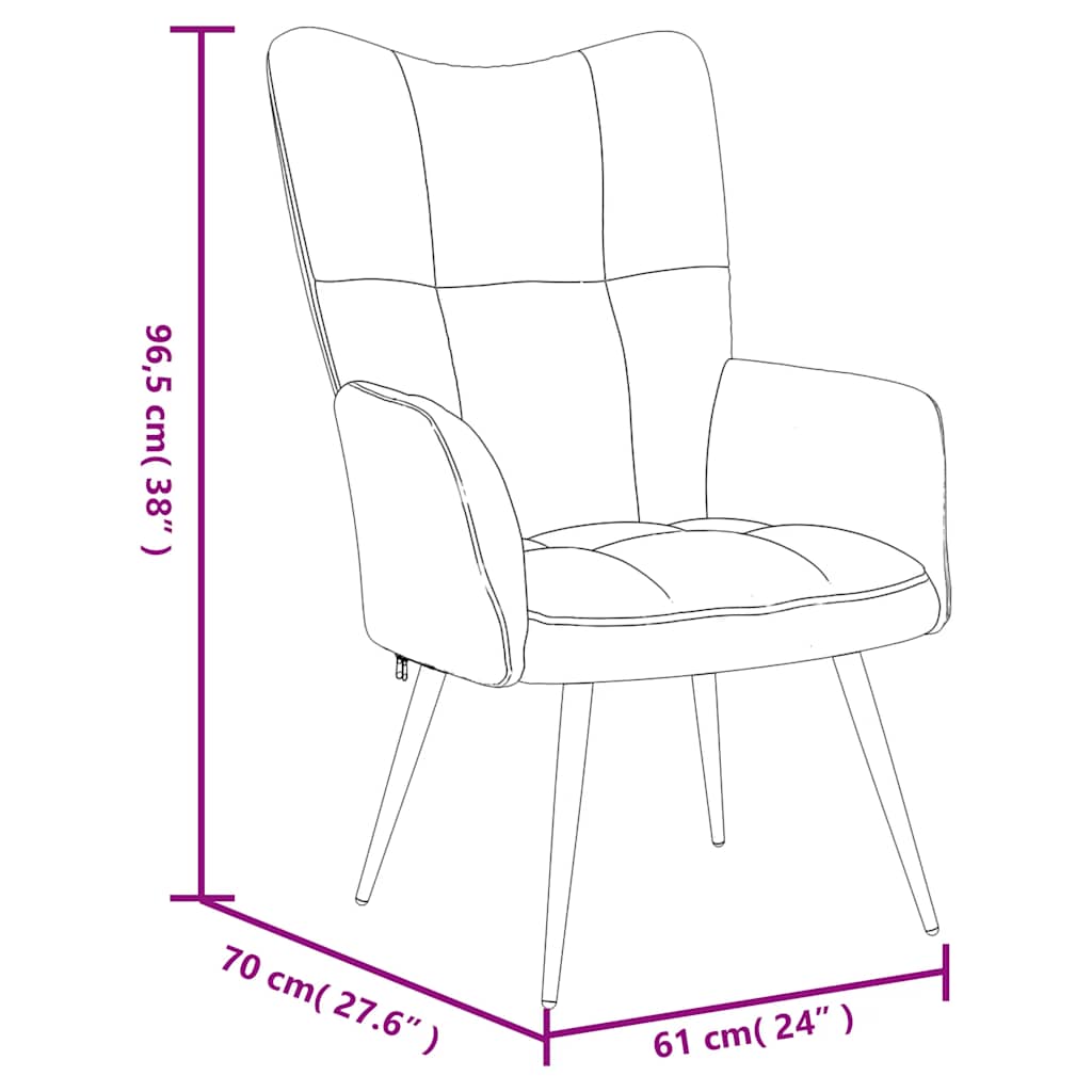 Scaun De Relaxare Cu Taburet, , Catifea