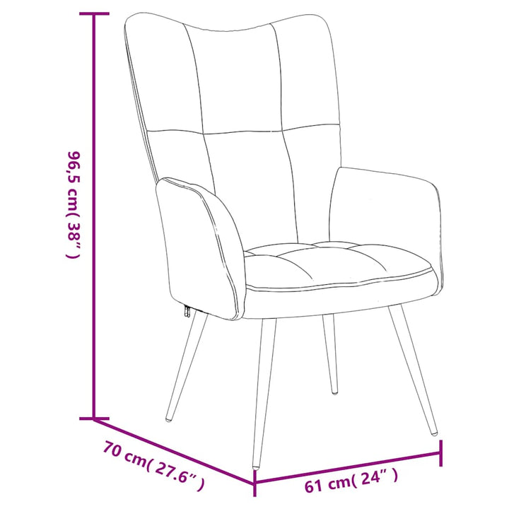 Scaun De Relaxare Cu Taburet, , Catifea