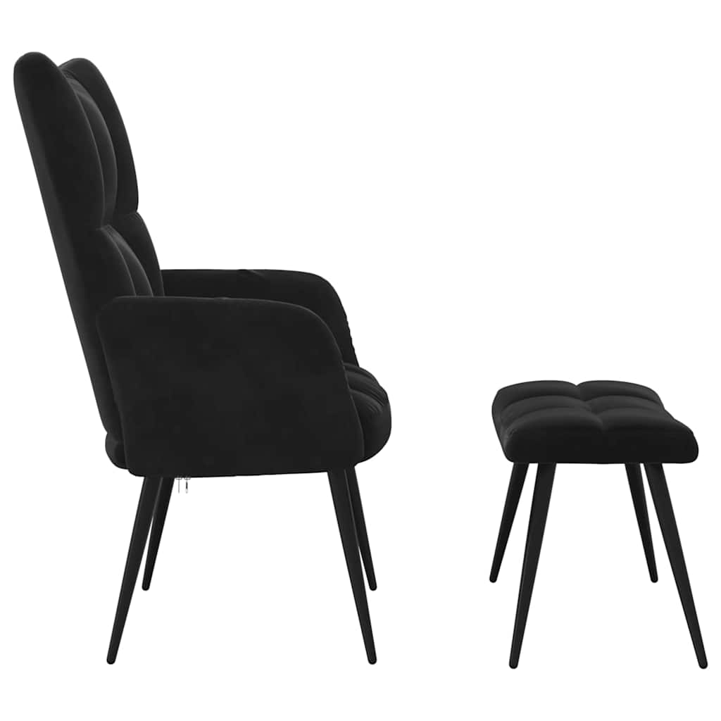 Scaun De Relaxare Cu Taburet, , Catifea