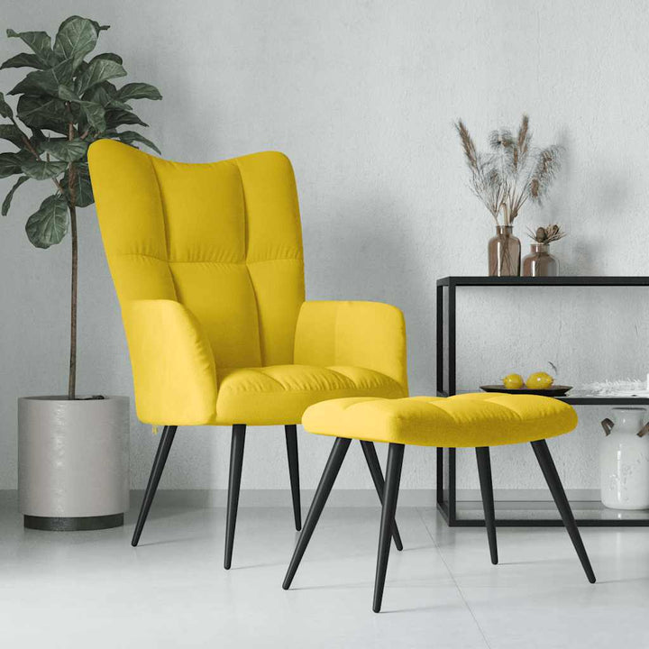 Scaun De Relaxare Cu Taburet, , Catifea