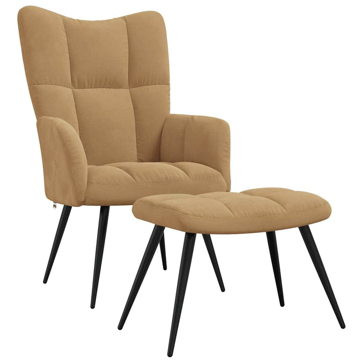 Scaun De Relaxare Cu Taburet, , Catifea