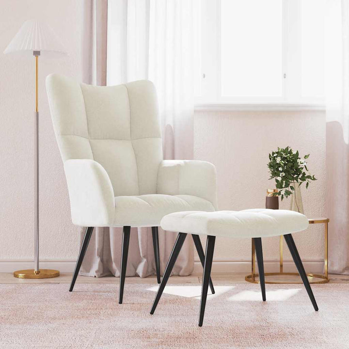 Scaun De Relaxare Cu Taburet, , Catifea