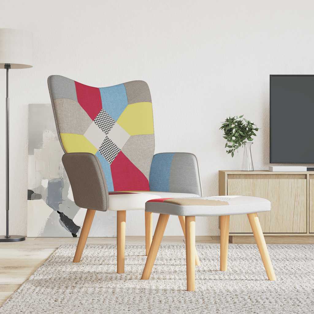 Scaun De Relaxare Cu Taburet, Textil, Petice