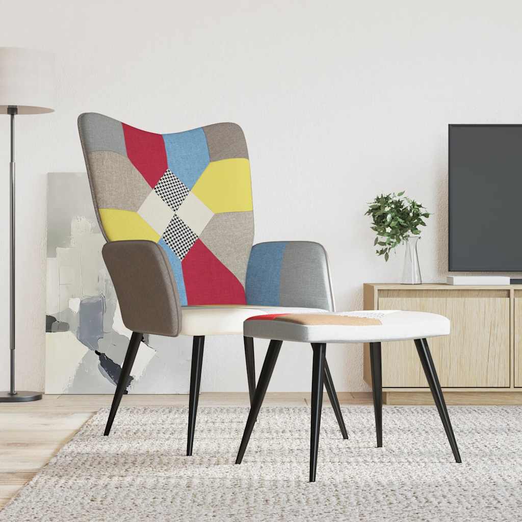 Scaun De Relaxare Cu Taburet, Textil, Petice
